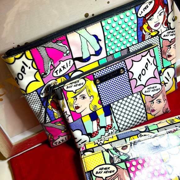 kate spade Bags Rare Vintage Kate Spade Pop Art Clutch Pouch Set Of